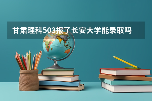 甘肃理科503报了长安大学能录取吗