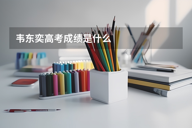 韦东奕高考成绩是什么