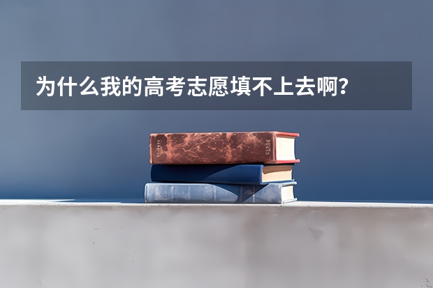 为什么我的高考志愿填不上去啊?