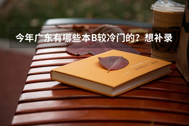 今年广东有哪些本B较冷门的？想补录