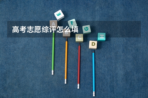 高考志愿综评怎么填