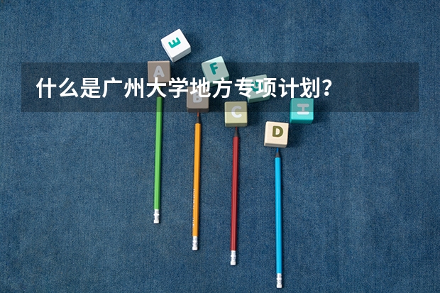 什么是广州大学地方专项计划?