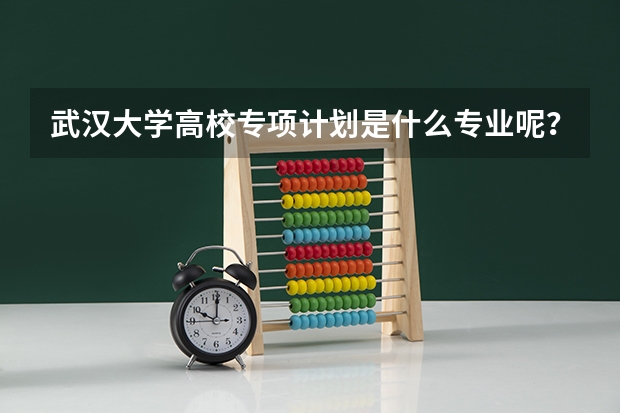 武汉大学高校专项计划是什么专业呢？