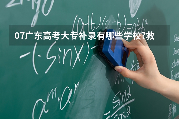 07广东高考大专补录有哪些学校?救命