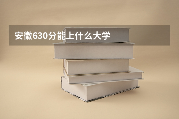 安徽630分能上什么大学