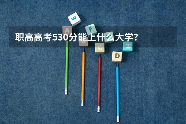 职高高考530分能上什么大学？