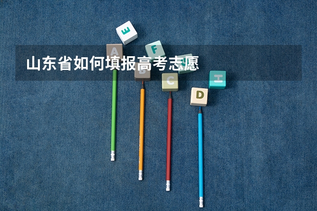 山东省如何填报高考志愿