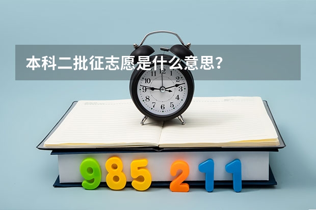 本科二批征志愿是什么意思？