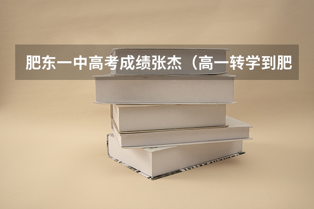 肥东一中高考成绩张杰(高一转学到肥东圣泉不知道行不行)