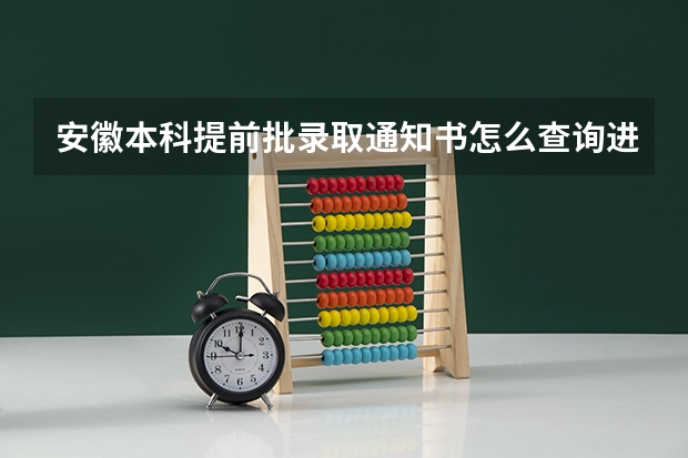 安徽本科提前批录取通知书怎么查询进度