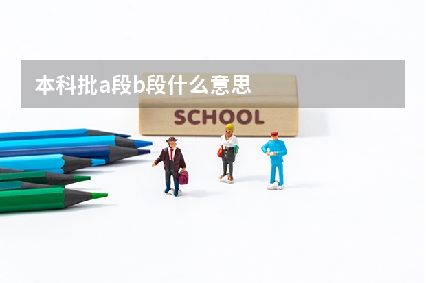 本科批a段b段什么意思