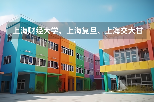 上海财经大学、上海复旦、上海交大甘肃招生分数线各是多少？