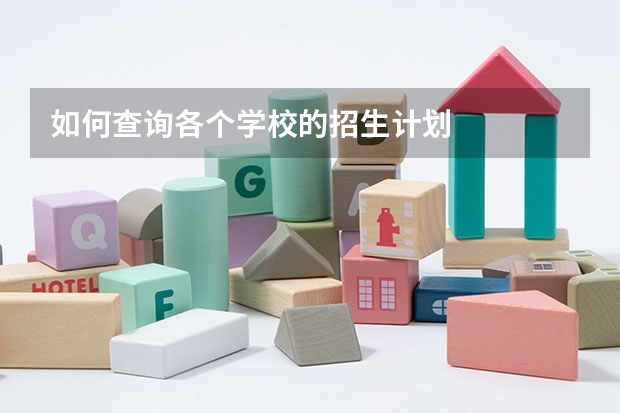如何查询各个学校的招生计划