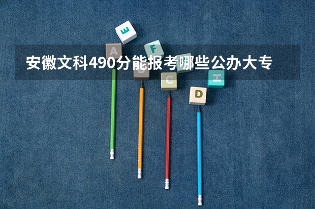 安徽文科490分能报考哪些公办大专