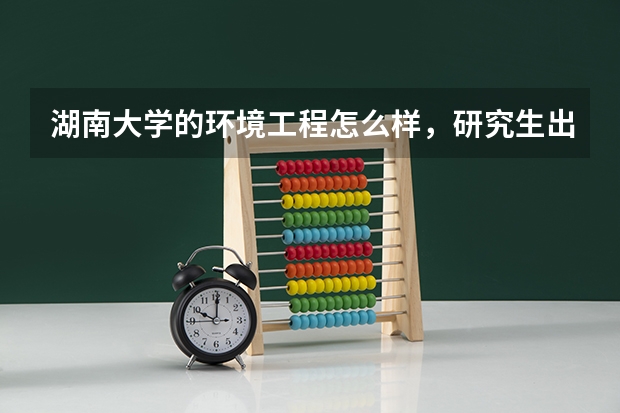 湖南大学的环境工程怎么样,研究生出来好就业吗,还有谁知道湖大环境