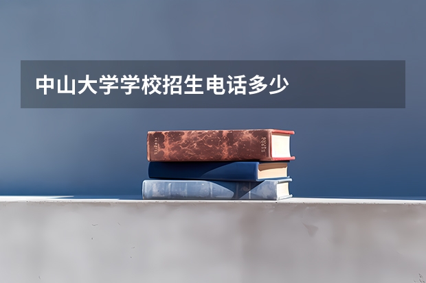 中山大学学校招生电话多少