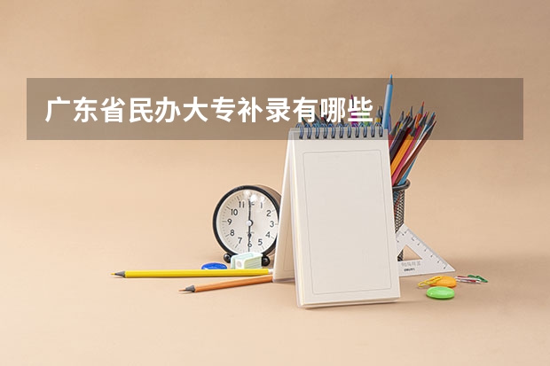 广东省民办大专补录有哪些