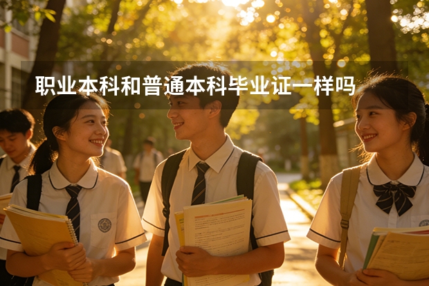 职业本科和普通本科毕业证一样吗