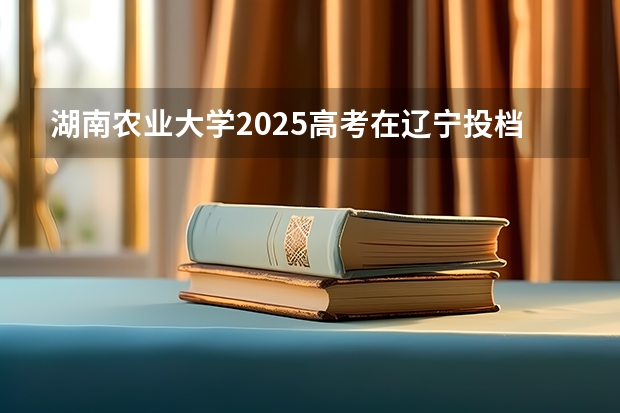 湖南农业大学2025高考在辽宁投档分数线
