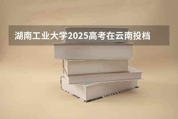 湖南工业大学2025高考在云南投档分数线
