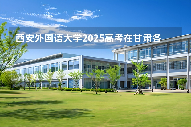 西安外国语大学2025高考在甘肃各批次选科要求如何
