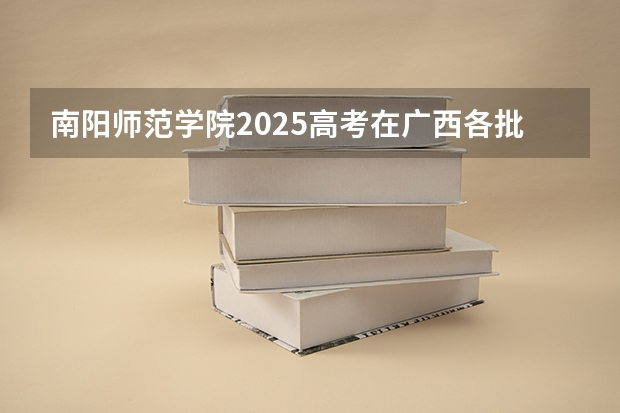 南阳师范学院2025高考在广西各批次选科要求如何