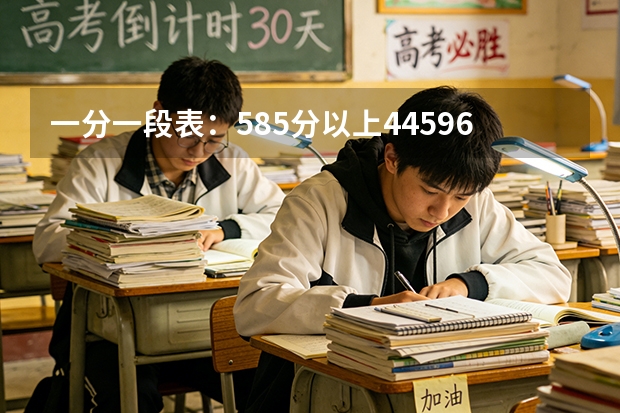 一分一段表：585分以上44596人，585分是普通一本重要门槛