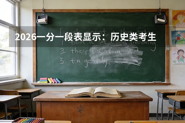 2026一分一段表显示：历史类考生占比从51.5%降至5.8%，越高分段占比越小