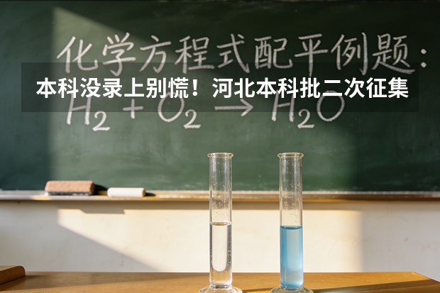 本科没录上别慌！河北本科批二次征集和专科志愿今天开始填了